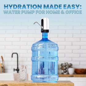 Pompe à bouteille d’eau, distributeur d’eau universel de 5 gallons rechargeable