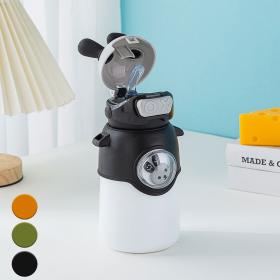 Bouteille Thermos en Acier Inoxydable 500 ml avec Paille, Motif Lapin pour Enfants
