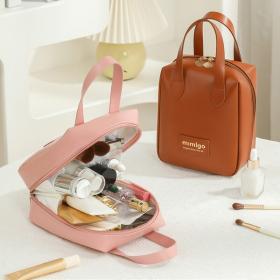 Pochette cosmétique ensimili cuir à double fermeture éclair